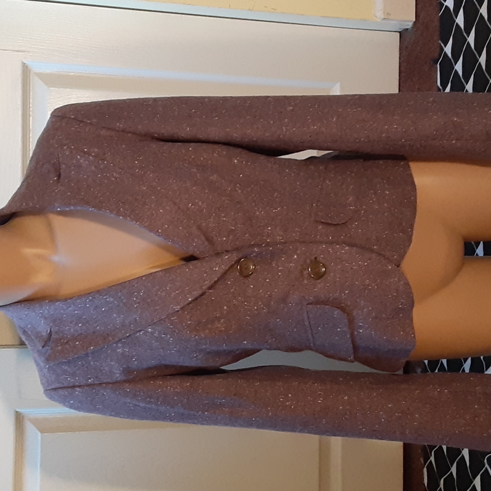 GEORGE BY MARK EISEN PURPLE TWEED SKIRT SET/SUIT, SIZE 8